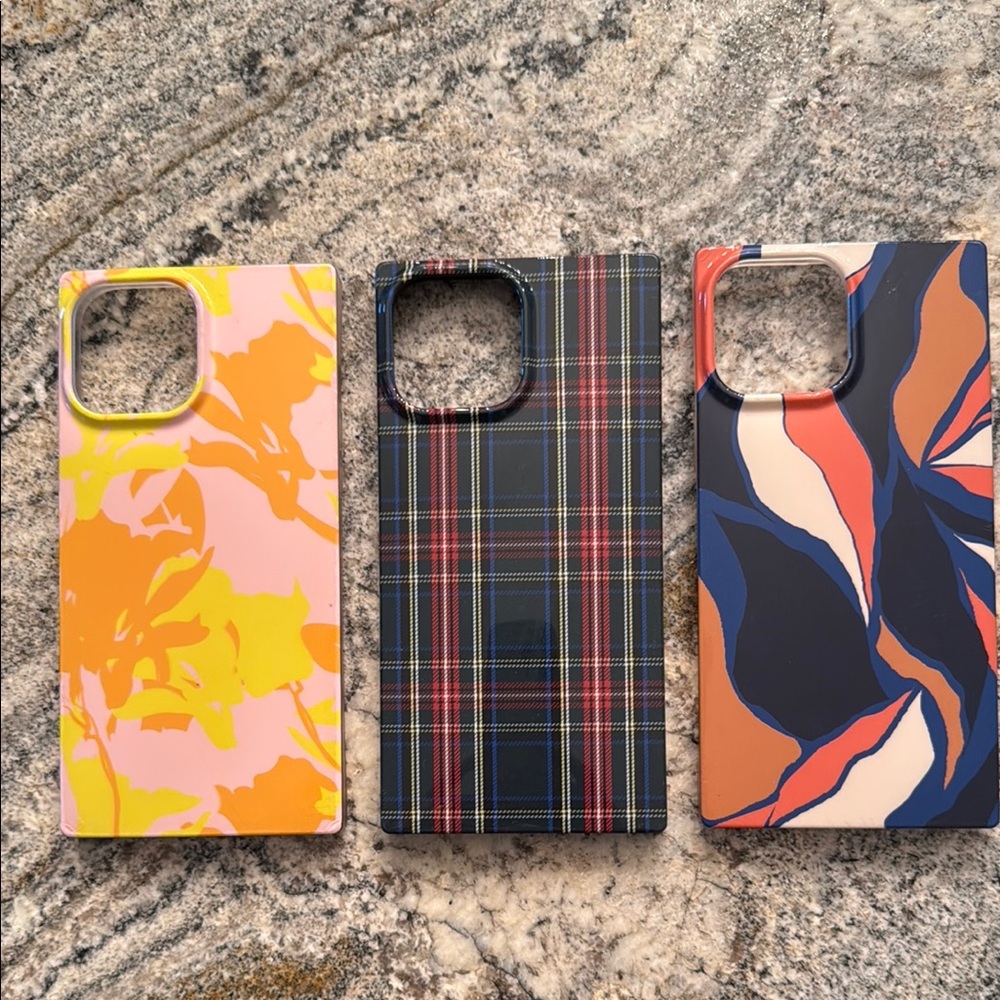 Flaunt Square Stylish iPhone Case Set - Floral, Plaid, and Abstract Designs